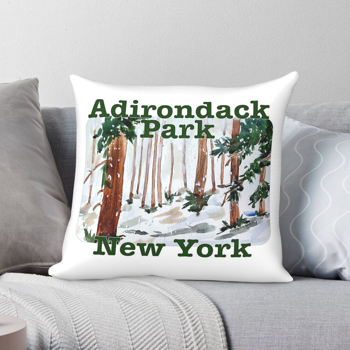 Home Decor New York - Adirondack Park 뉴욕 베개 커버 폴리에스테르