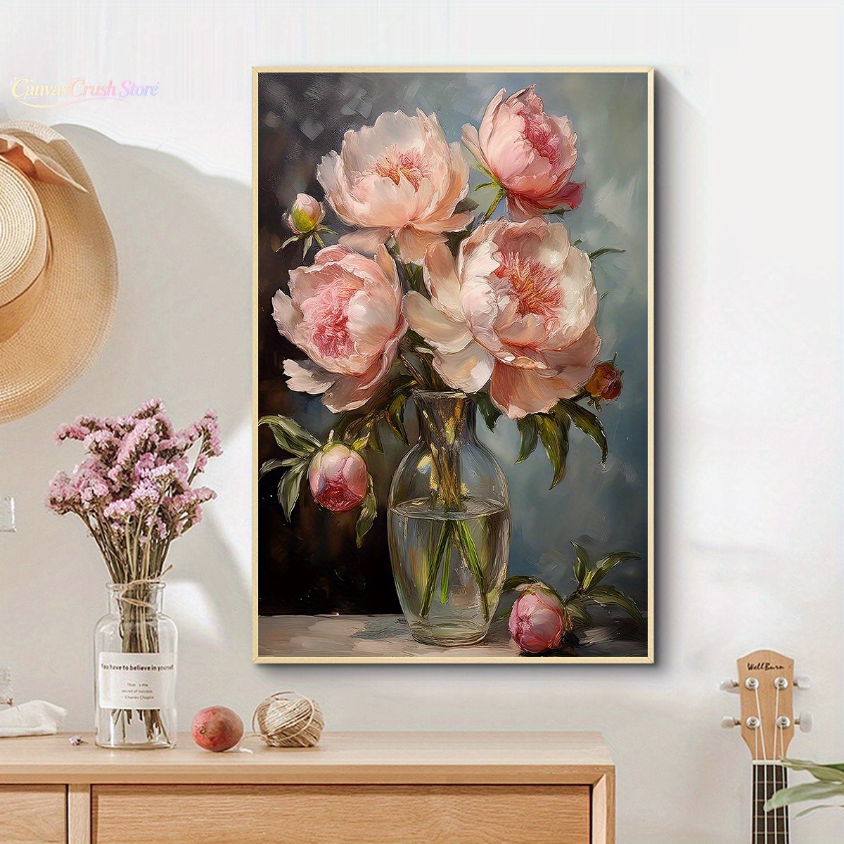 Home Decor Vase - 1개입 크리에이티브 꽃병 부케 캔버스 아트