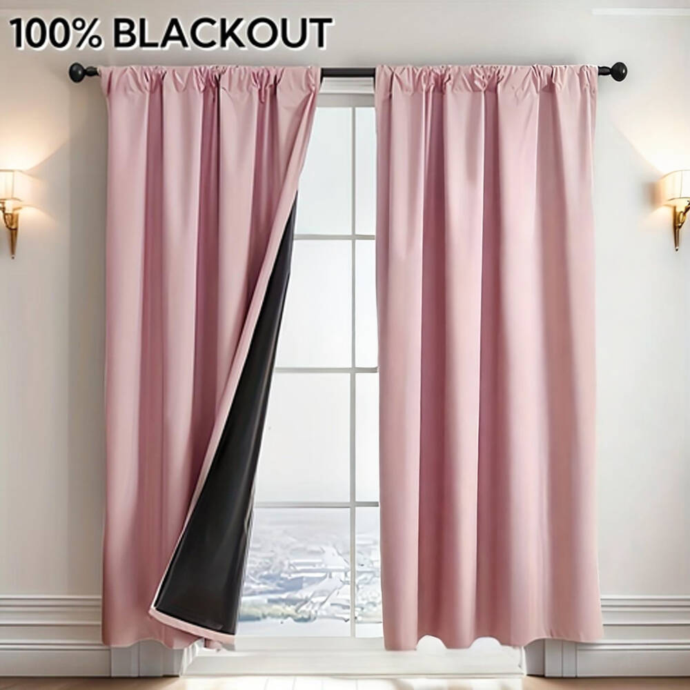 Home Decor Under 100 - 1개 100% 암막 커튼, 블랙 백킹,