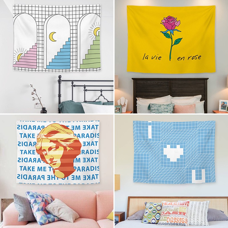 Home Decor Under 100 - 추상 만화 배경 교수형 천으로 홈
