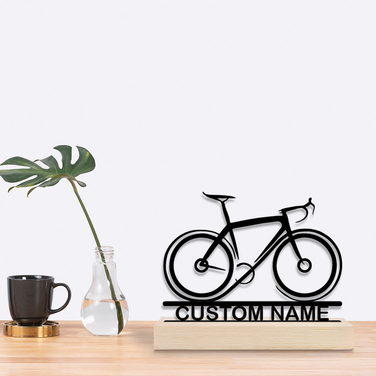 Home Decor For Birthday - 1개의 데스크탑 금속 장식품, 나무 받침대가