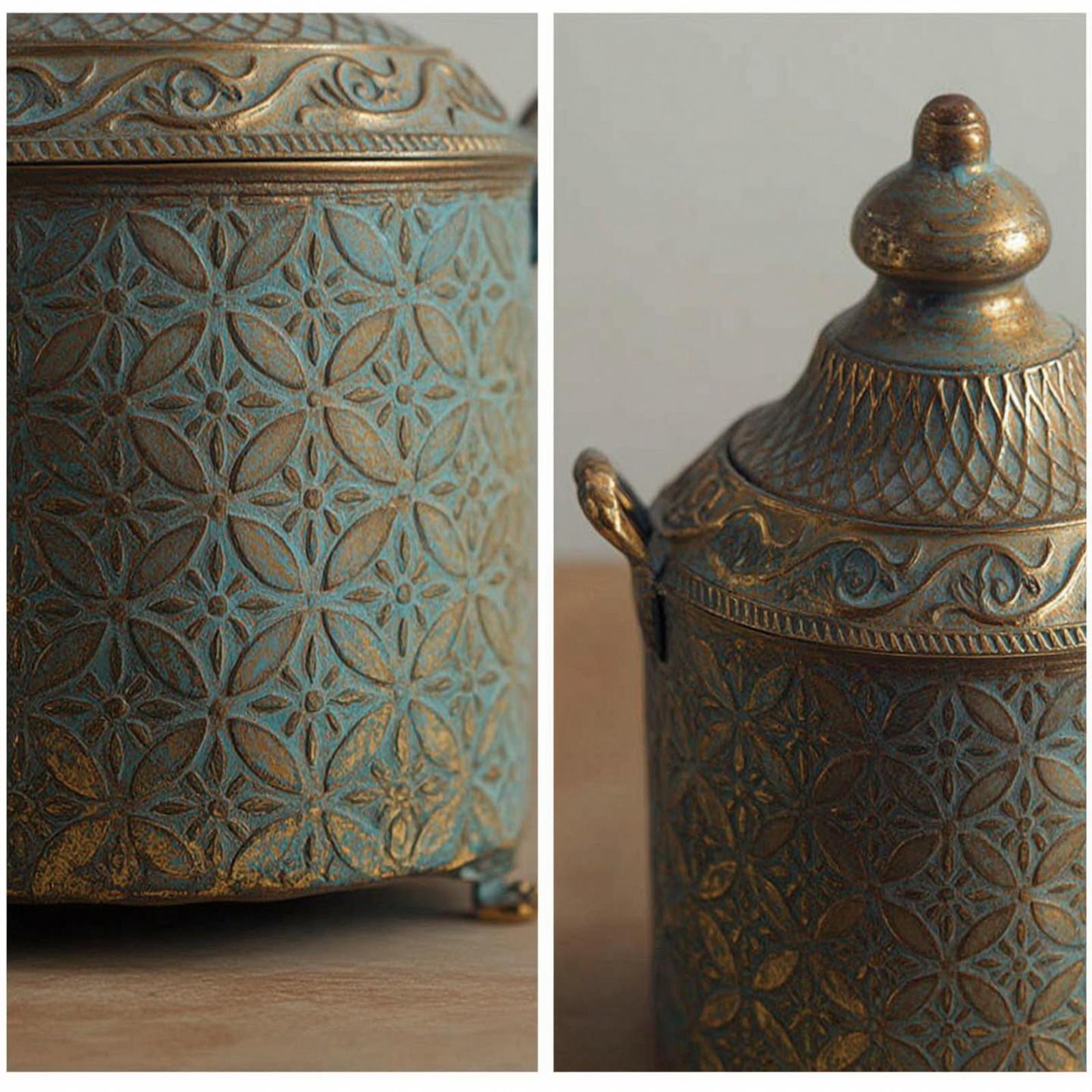 Home Decor Vase - 장식용 철제 화병, 앤티크 금장 장식,