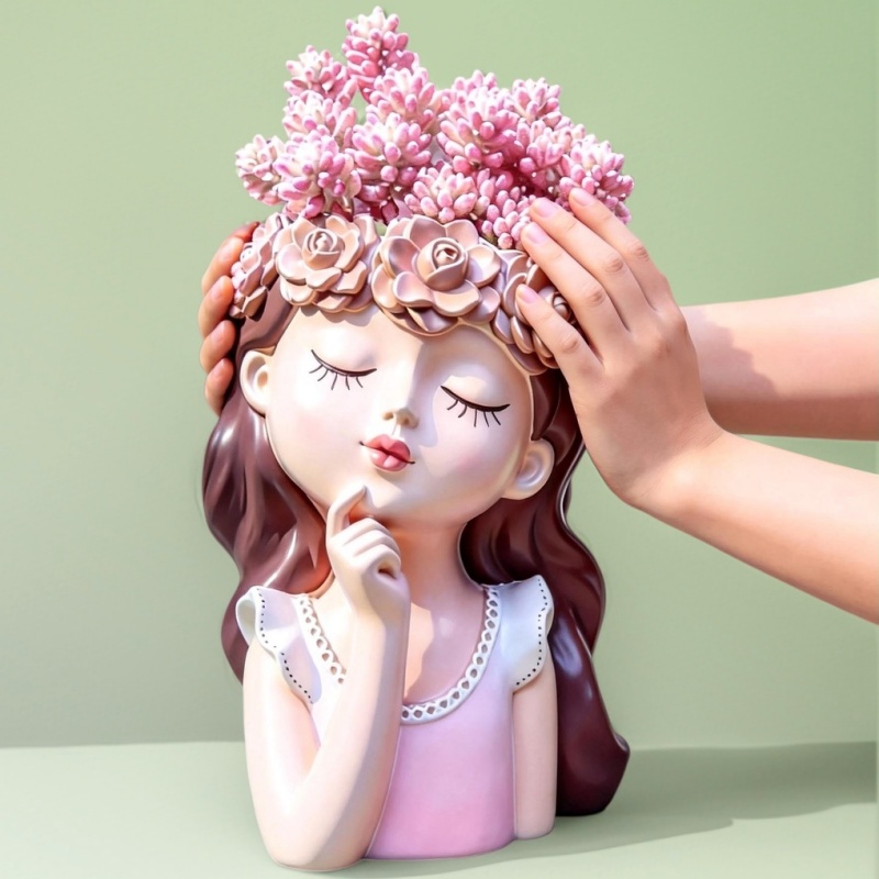 Succulent Planter Pot - 대형 요정 소녀 화분 실리콘 몰드,