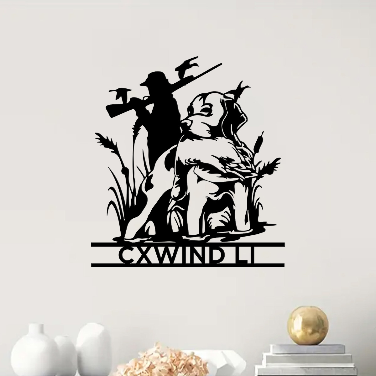 Home Decor Xmas - 맞춤형 개 사냥 금속 벽 아트,