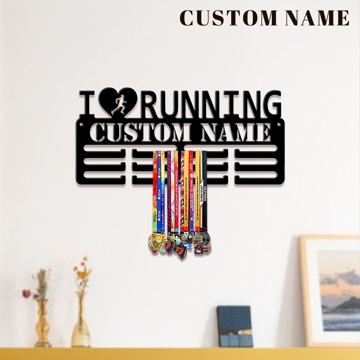 Home Decor Com - 맞춤형 I Love Running 금속 메달