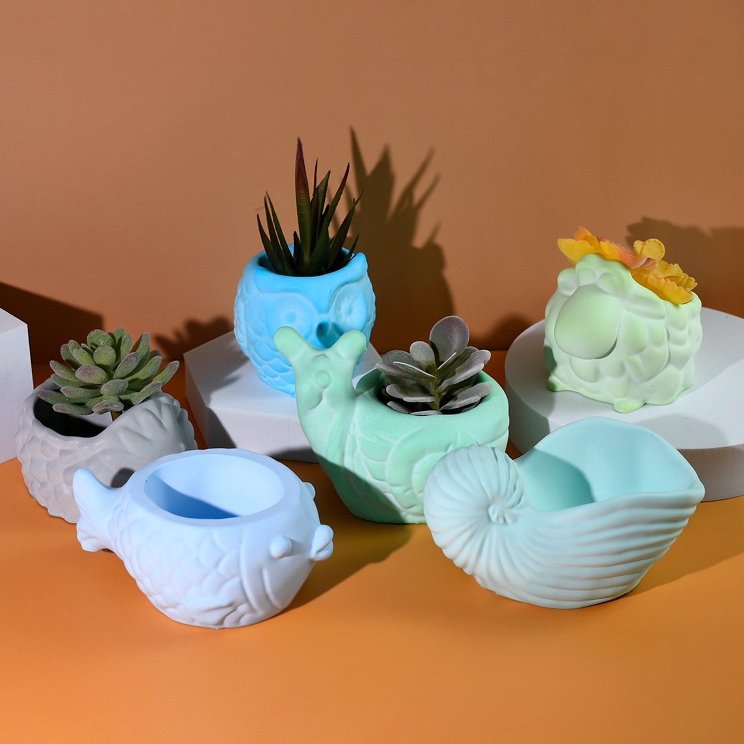 3D 동물 꽃 냄비 실리콘 금형 DIY 달팽이 올빼미  - Succulent Planter Pot 리뷰 및 가격