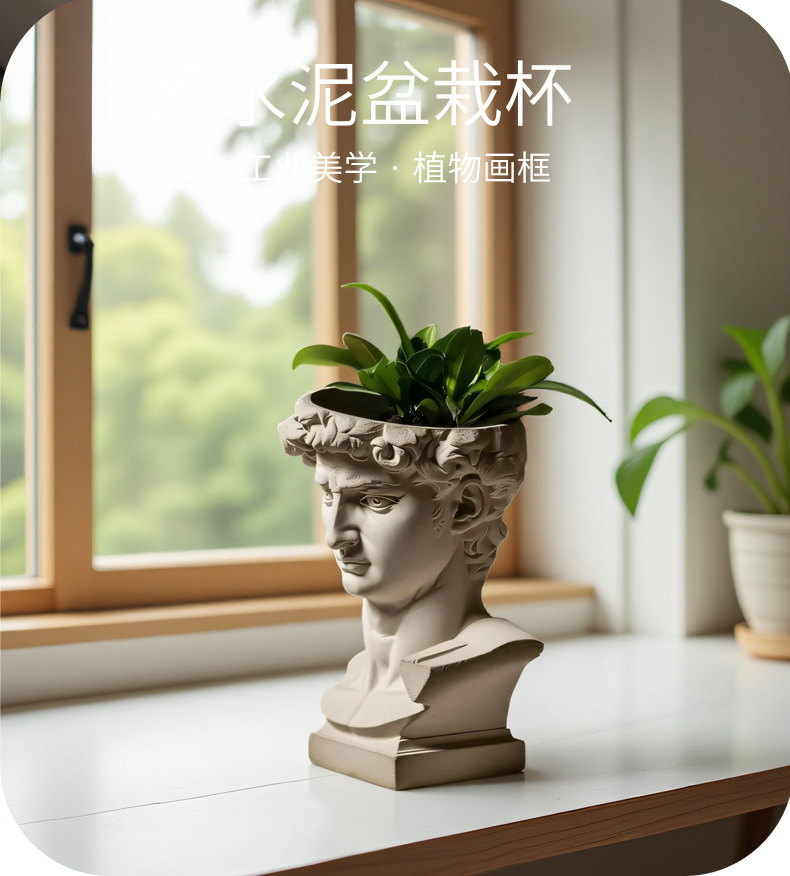 데이비드 헤드 실리콘 화분 금형, 클래식 동상 시멘트  - Succulent Planter Pot 리뷰 및 가격