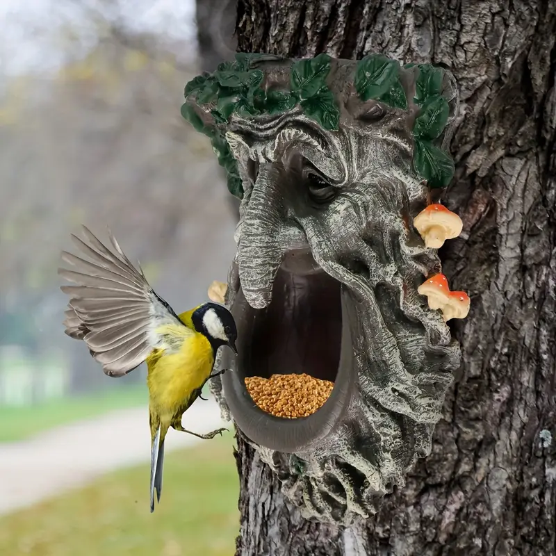 야외 정원 나무 얼굴 모양 야생조류 모이통, 큰 입 모 - Home Decor Tree 리뷰 및 가격