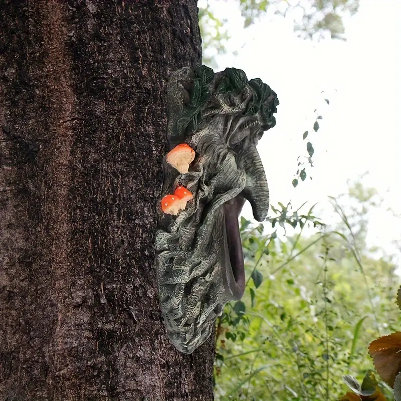 야외 정원 나무 얼굴 모양 야생조류 모이통, 큰 입 모 - Home Decor Tree 리뷰 및 가격