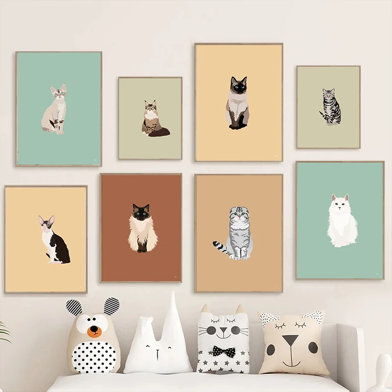 귀여운 샴 고양이 스핑크스 스코틀랜드 접이식 고양이 포 - Home Decor Minimal 리뷰 및 가격