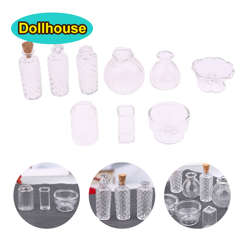 1:12 인형집 미니어처 유리 꽃병 디저트 컵 와인 병 - Home Decor Vase 리뷰 및 가격