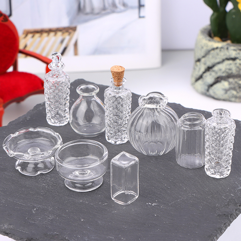 1:12 인형집 미니어처 유리 꽃병 디저트 컵 와인 병 - Home Decor Vase 리뷰 및 가격