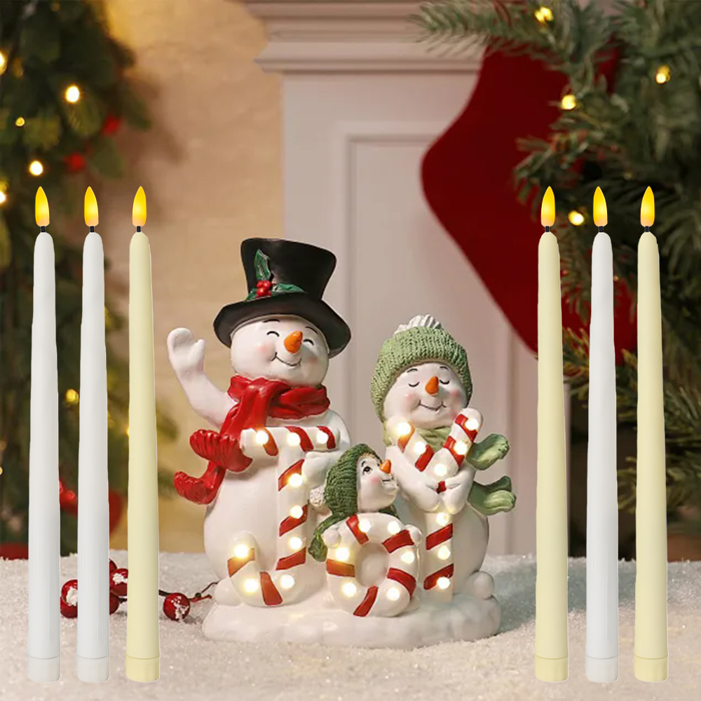 6pcs LED 무불꽃 테이퍼 양초 조명, 배터리로 작 - Home Decor Xmas 리뷰 및 가격