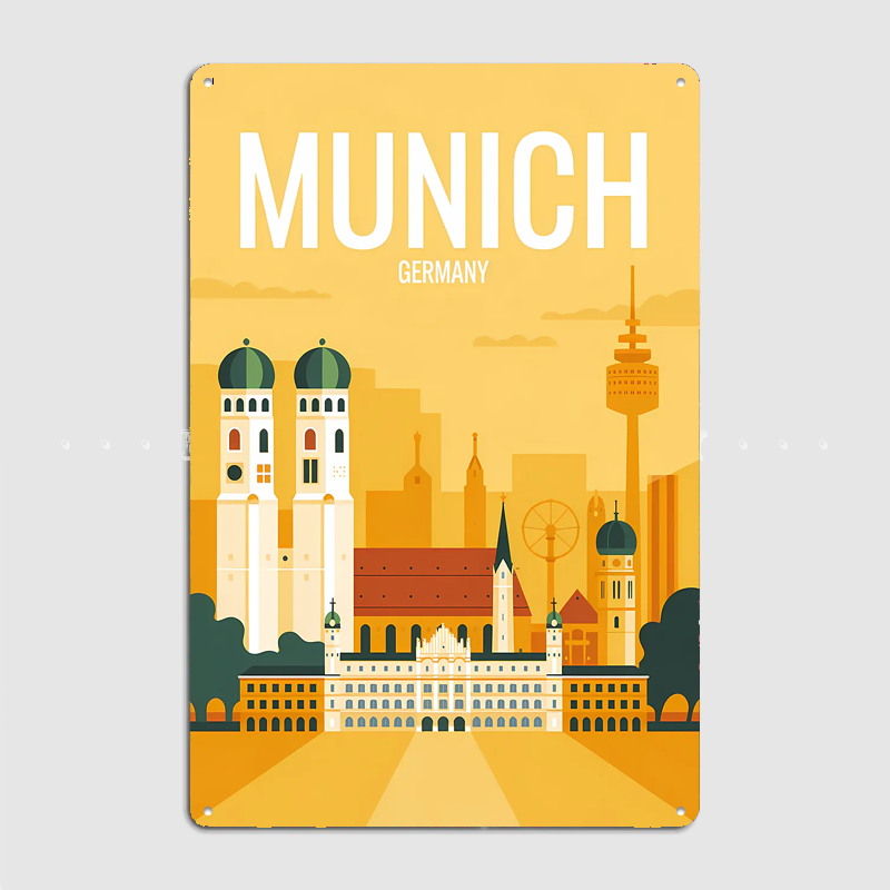 독일 도시 풍경 일러스트 금속 맞춤형 간판 거실 벽 실 - Germany Home Decor 리뷰 및 가격