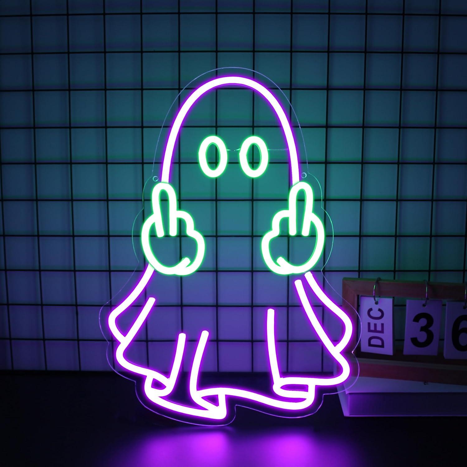 유령 네온사인 USB 전원 LED 디밍 가능 네온 조명 - Home Decor Lighting 리뷰 및 가격