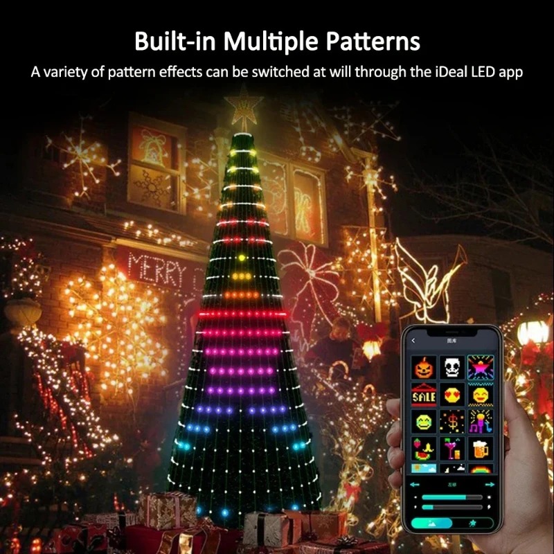 크리스마스 스타 트리 조명 RGB LED, 블루투스 앱 - Home Decor Xmas 리뷰 및 가격