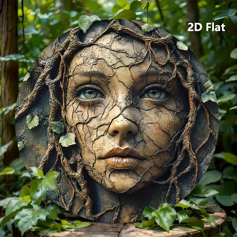 2D 평면, 빈티지 알루미늄 원형 벽 장식 - 여성 얼 - Home Decor Tree 리뷰 및 가격