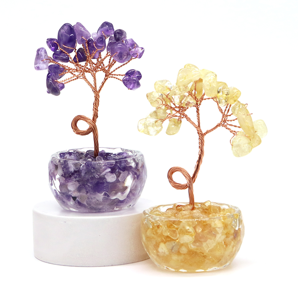 천연 원석 크리스탈 행운의 나무 자갈돌 받침대 차크라  - Home Decor Tree 리뷰 및 가격