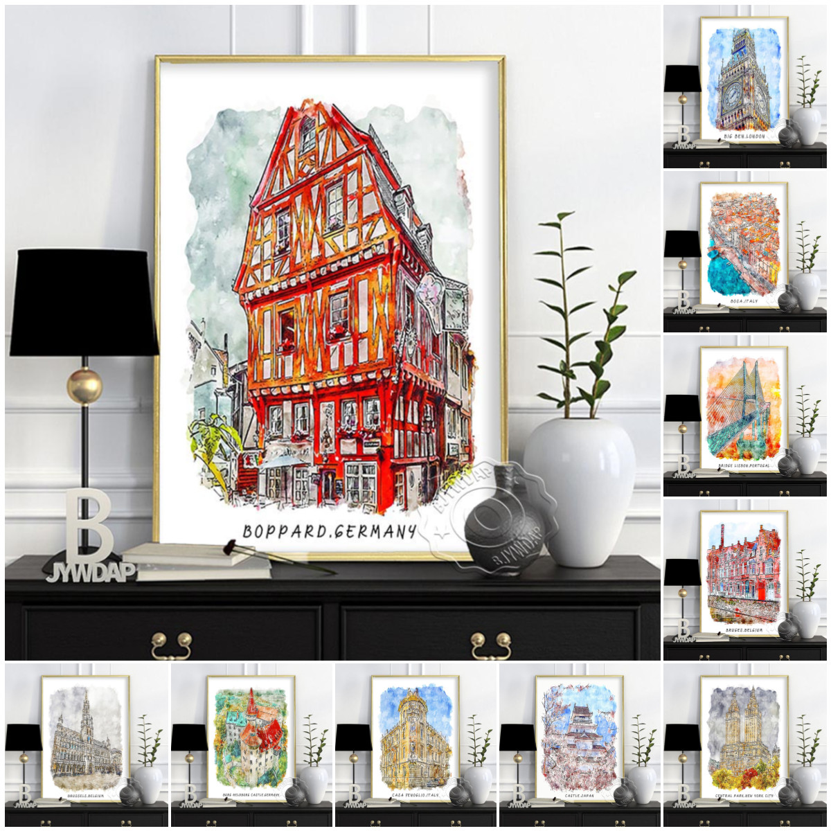 세계 도시 여행 포스터, 런던 덴마크 독일 벽 예술,  - Germany Home Decor 리뷰 및 가격