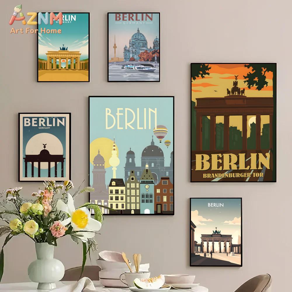 AZNM 베를린 독일 랜드마크 프레임리스 캔버스 벽 예 - Germany Home Decor 리뷰 및 가격