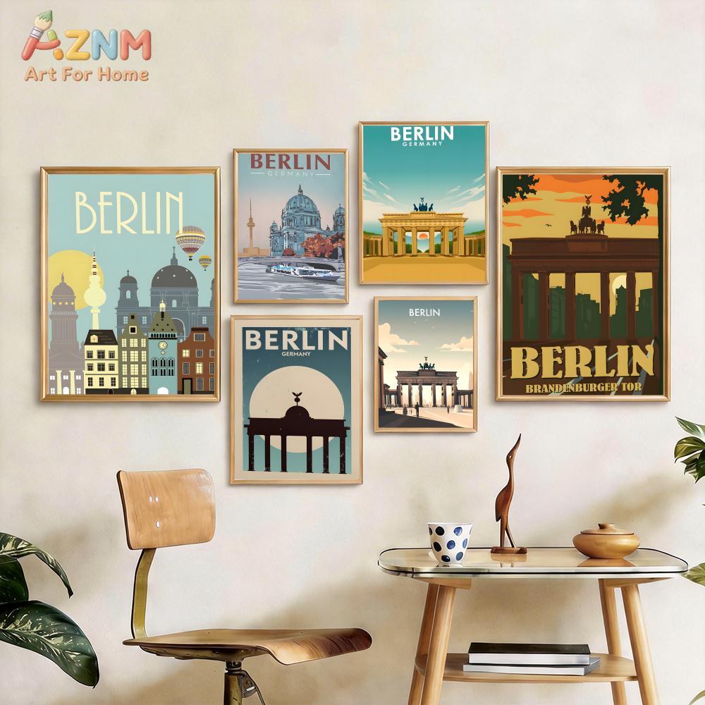 AZNM 베를린 독일 랜드마크 프레임리스 캔버스 벽 예 - Germany Home Decor 리뷰 및 가격