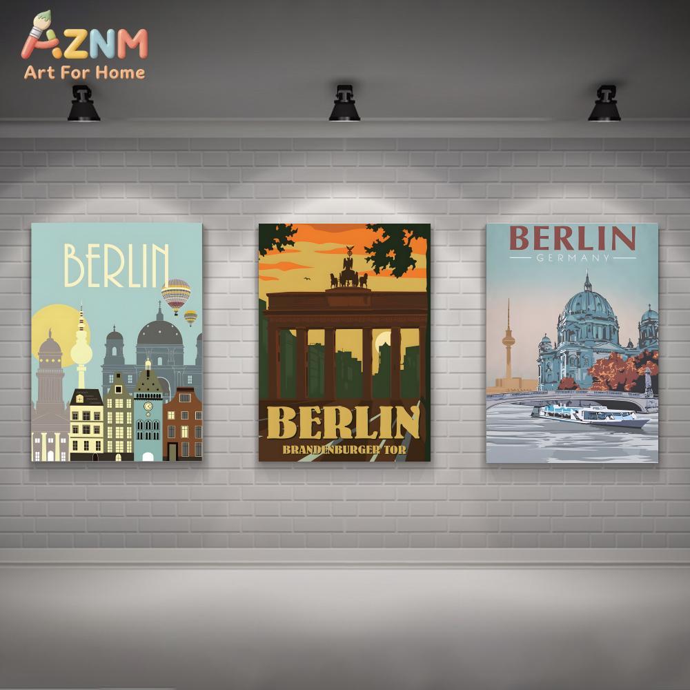 AZNM 베를린 독일 랜드마크 프레임리스 캔버스 벽 예 - Germany Home Decor 리뷰 및 가격