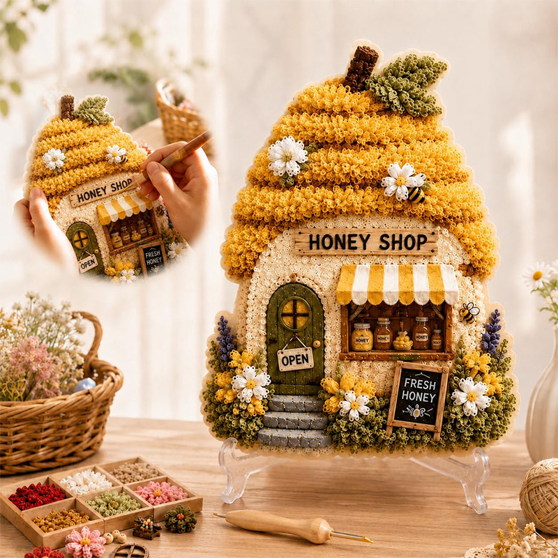 3D 버섯집 포케 아트 DIY 키트 패브릭 펀치 니들  - Home Decor Com 리뷰 및 가격