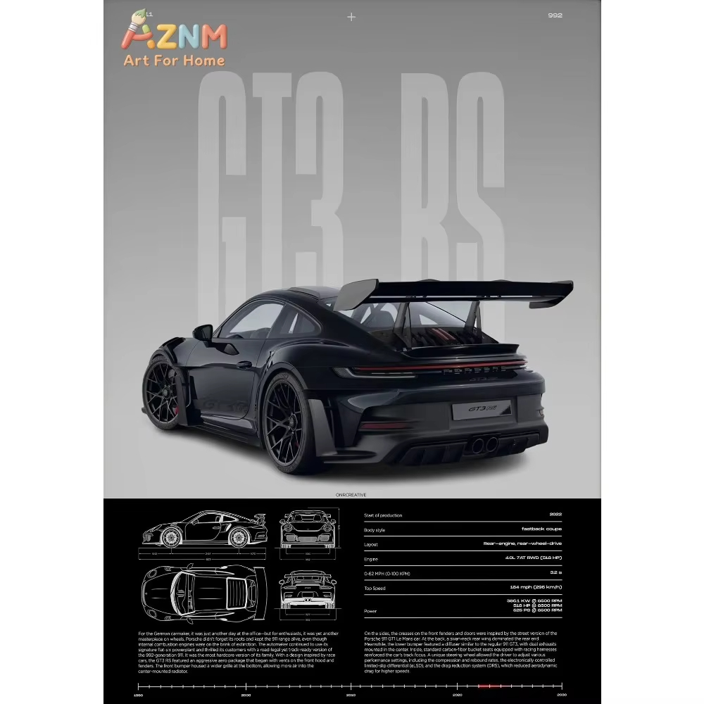 1pc 미니멀리스트 911 GT3-RS 718 GT4  - Home Decor Minimal 리뷰 및 가격