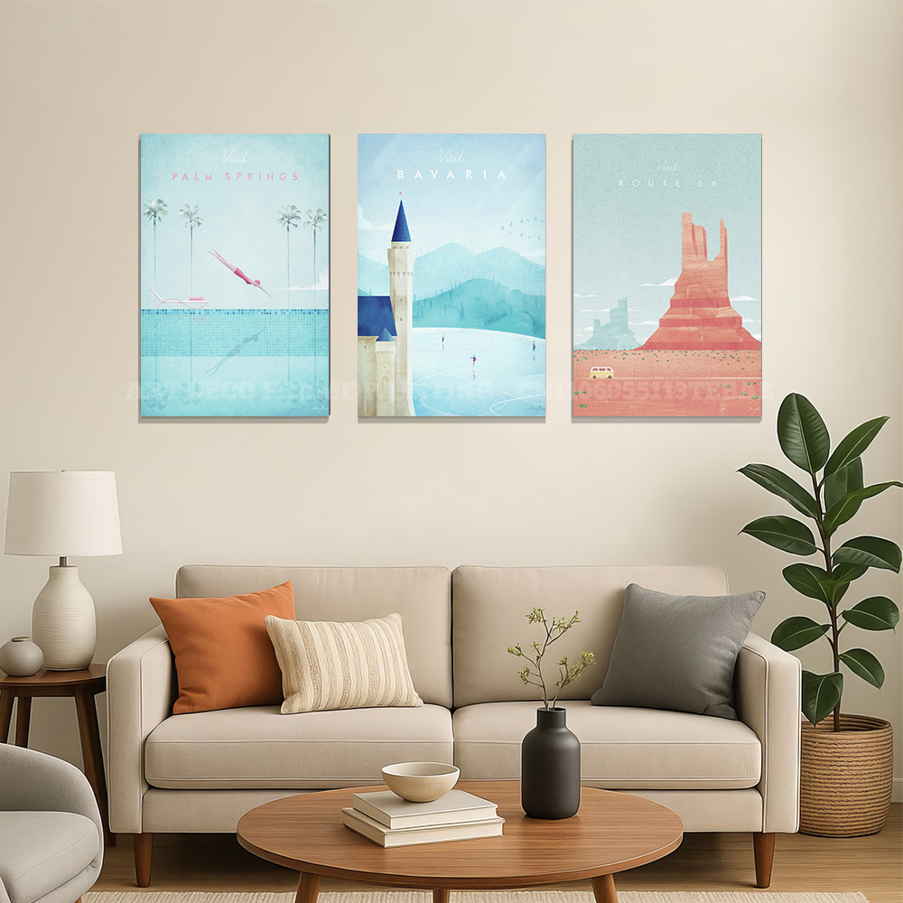 빈티지 여행 포스터 캔버스 벽 예술 아테네 하와이 뉴욕 - Home Decor New York 리뷰 및 가격