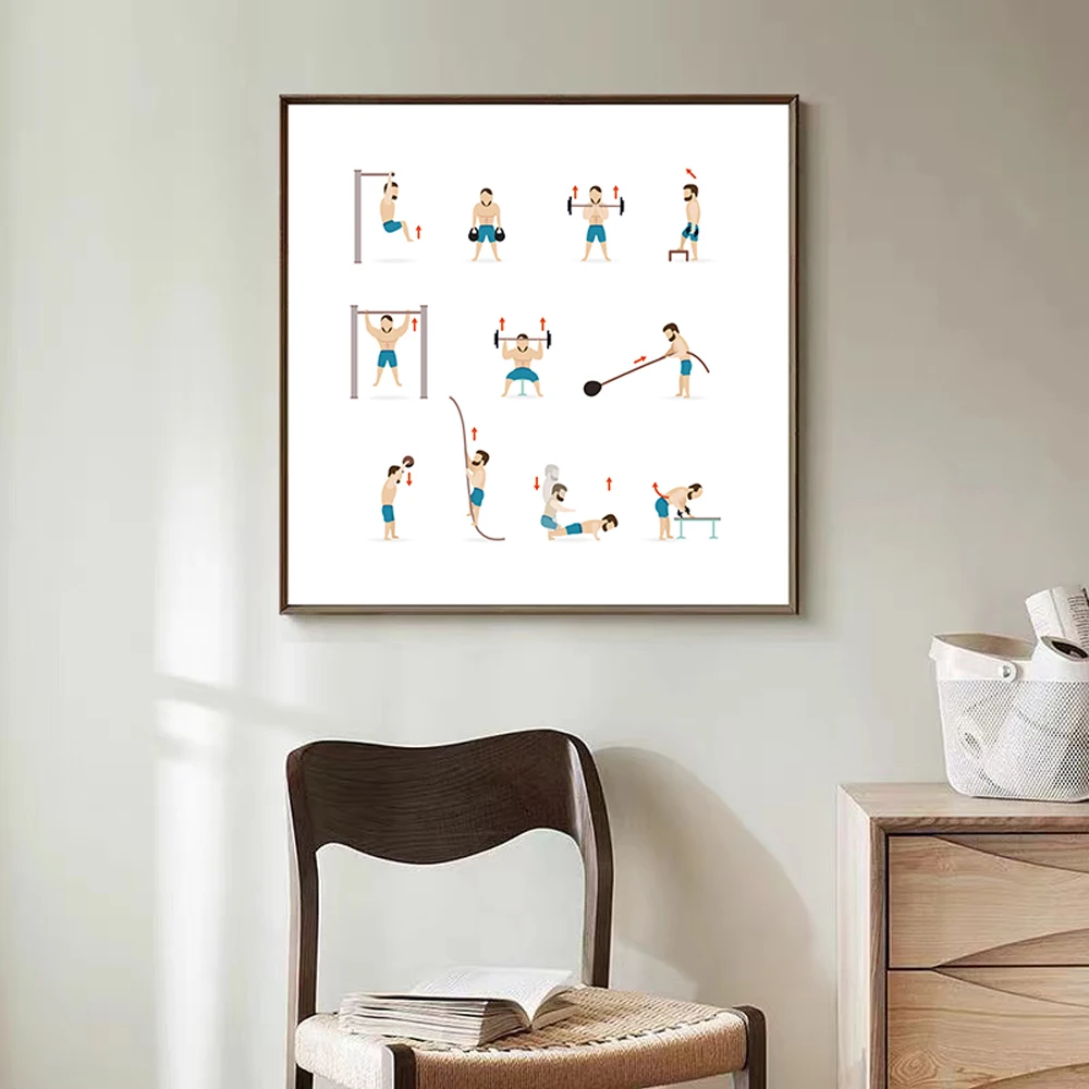무게추 훈련 덤벨 운동 보디빌딩 예 그림 실크 천 포스 - Home Decor Examples 리뷰 및 가격