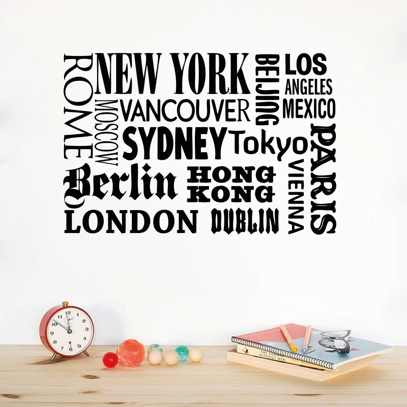 뉴욕 런던 파리 견적 벽 스티커, 세계 도시 이름 비닐 - Home Decor New York 리뷰 및 가격