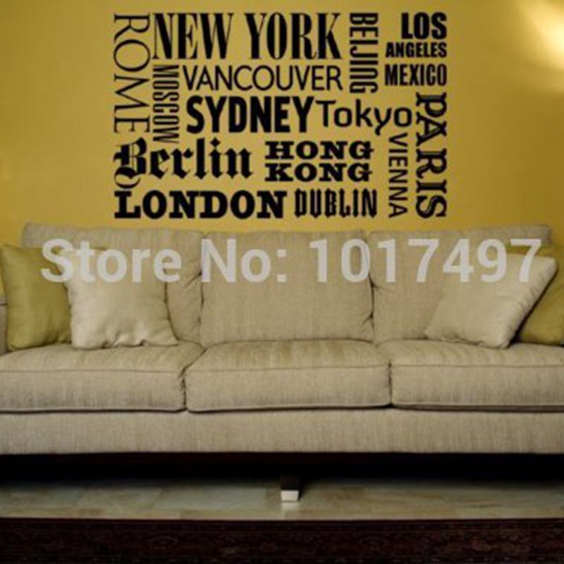 뉴욕 런던 파리 견적 벽 스티커, 세계 도시 이름 비닐 - Home Decor New York 리뷰 및 가격