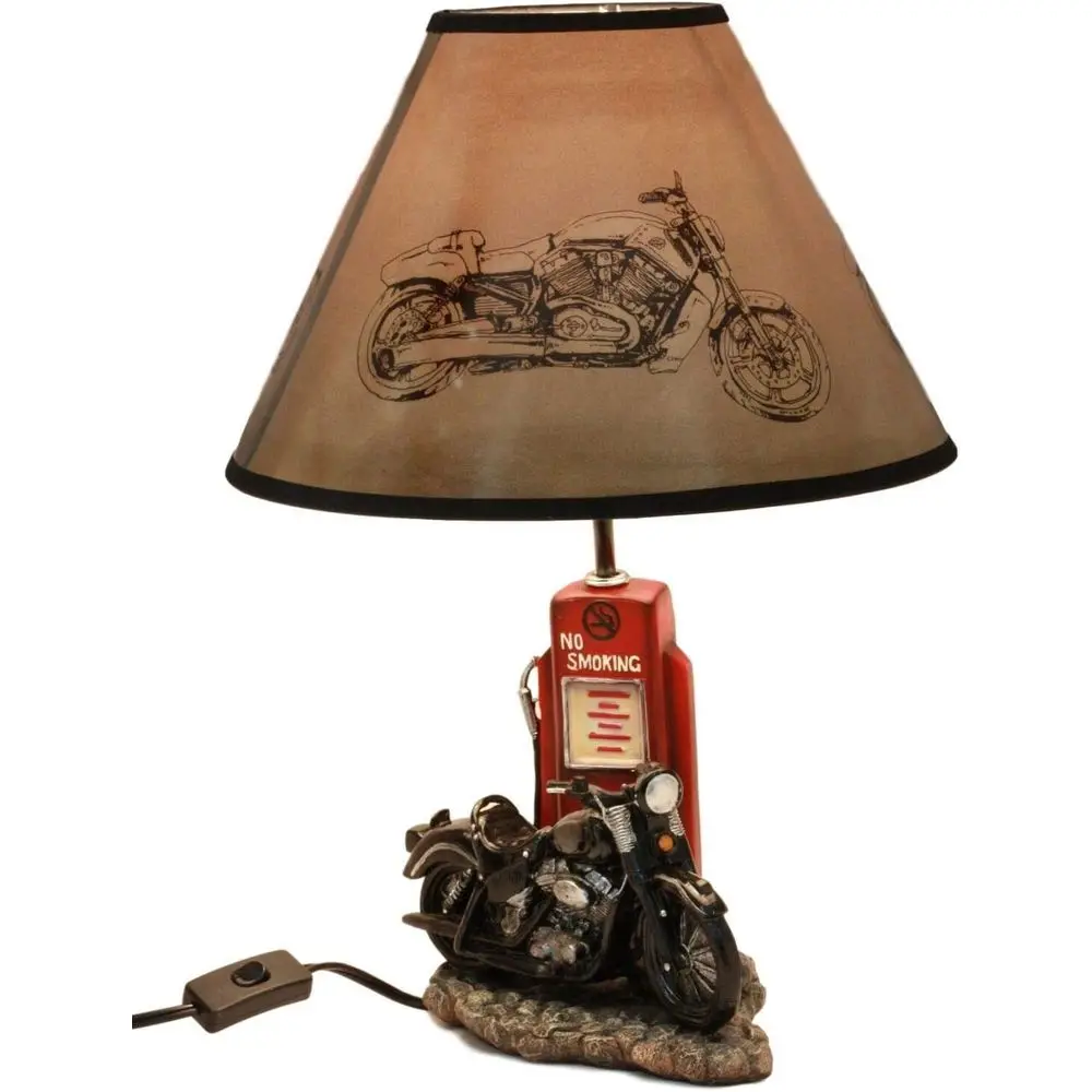 빈티지 레트로 블랙 오토바이 가스 펌프 데스크 램프(갓 - Home Decor Lighting 리뷰 및 가격