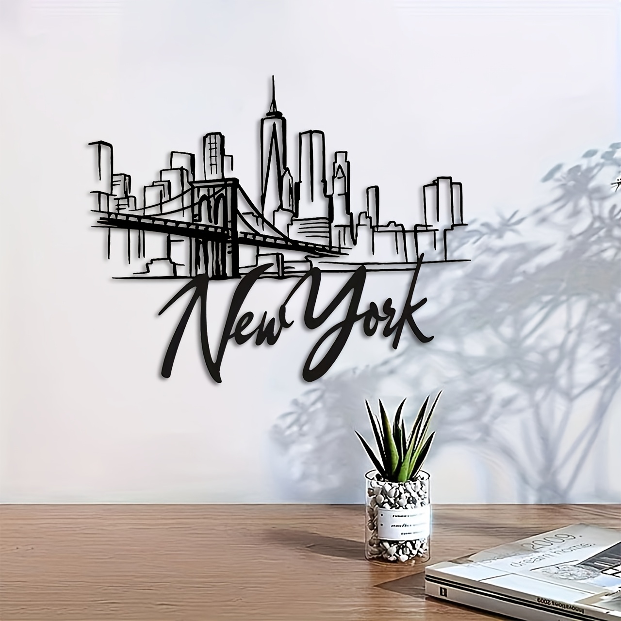 CIFBUY 금속 벽 예술 뉴욕시 스카이라인 브루클린  - Home Decor New York 리뷰 및 가격