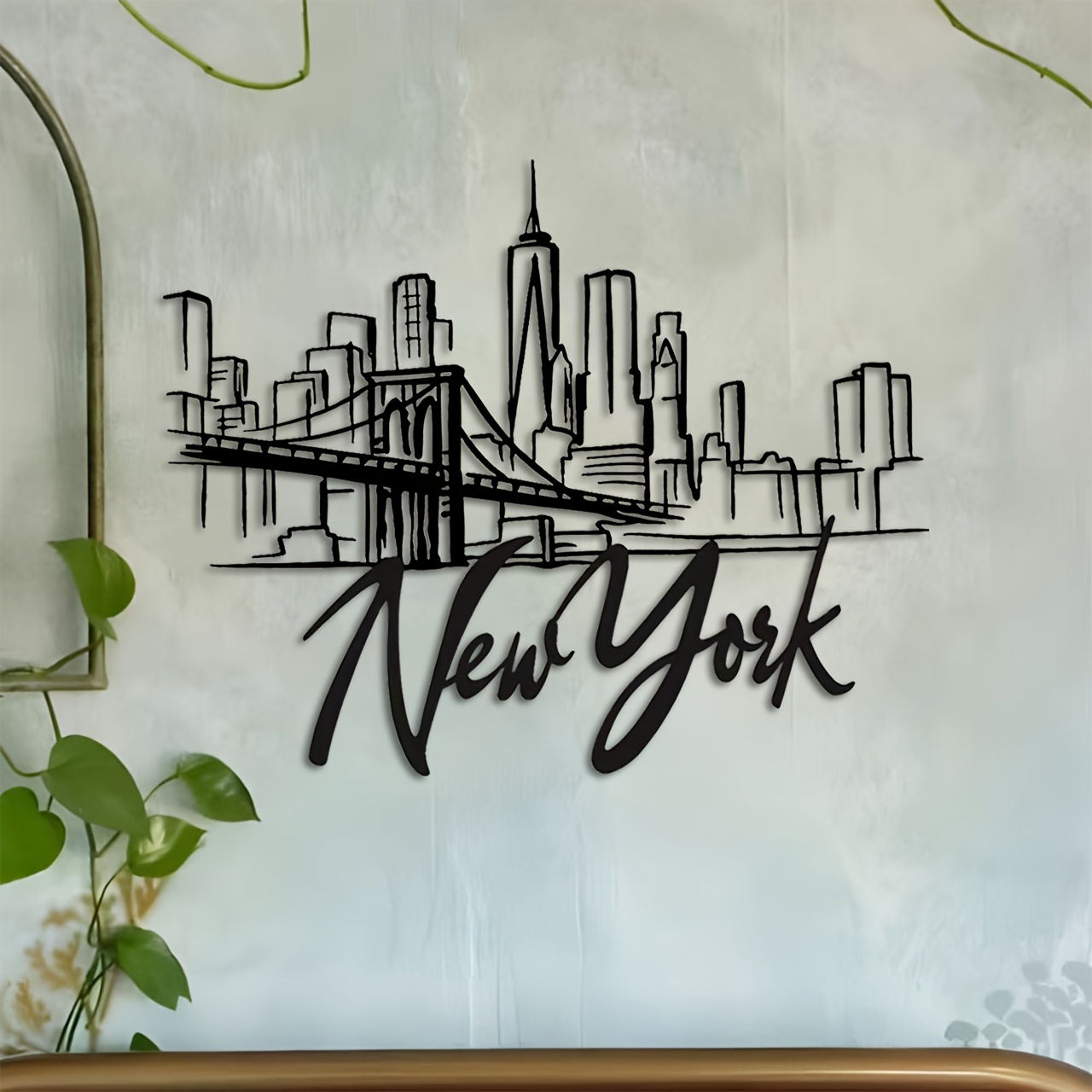 CIFBUY 금속 벽 예술 뉴욕시 스카이라인 브루클린  - Home Decor New York 리뷰 및 가격