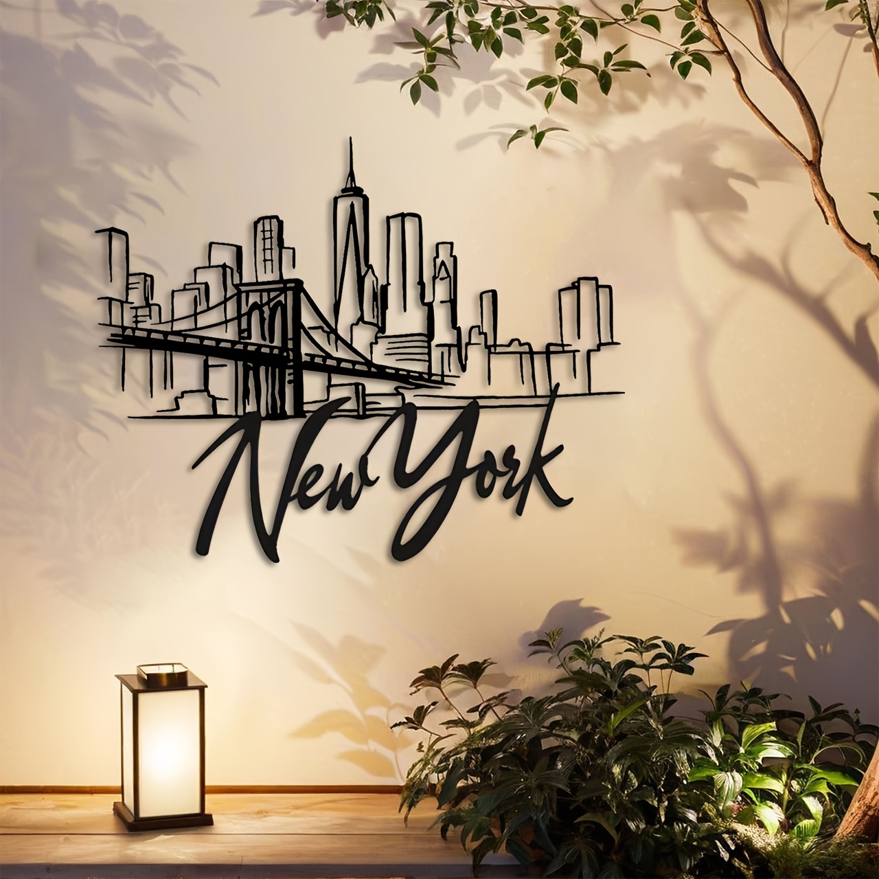 CIFBUY 금속 벽 예술 뉴욕시 스카이라인 브루클린  - Home Decor New York 리뷰 및 가격