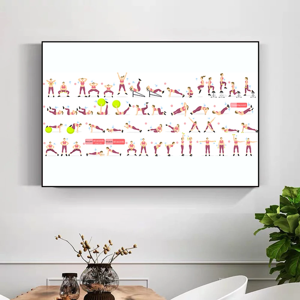 실크 천 벽 포스터 체육관 운동 기계, 운동 피트 및  - Home Decor Examples 리뷰 및 가격
