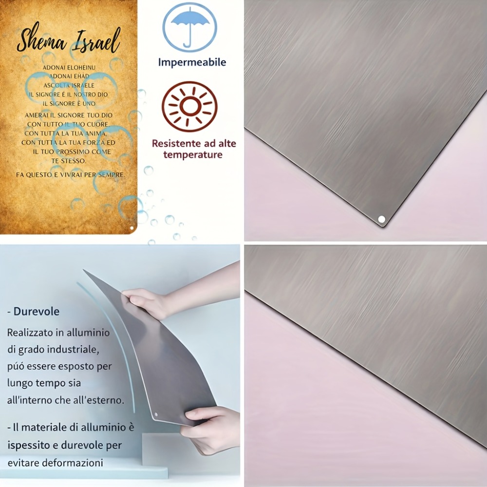 CIFBUY 히브리어 성경 알루미늄 벽 장식 8x8인치 - Home Decor Living 리뷰 및 가격