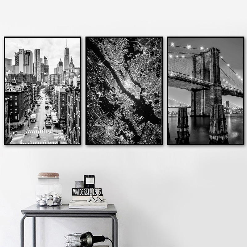 뉴욕시 캔버스 회화 포스터 및 인쇄물 흑백 벽 예술 그 - Home Decor New York 리뷰 및 가격